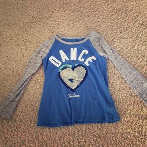 Justice flip sequin dance logo shirt